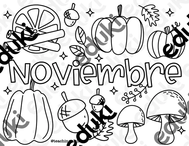 Noviembre hoja para colorear / Malvorlage/ Ausmalbild - material didáctico  de las asignaturas Material interdisciplinario & Educación Artística / Artes