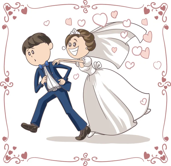 Novio corriendo perseguido por novia divertido vector de dibujos ... Novio corriendo perseguido por novia divertido vector de dibujos ...