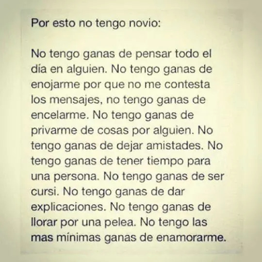 Por eso no tengo novio | Palabras | Pinterest