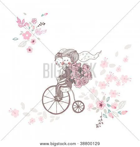 Novios en bicicleta vectores - Imagui
