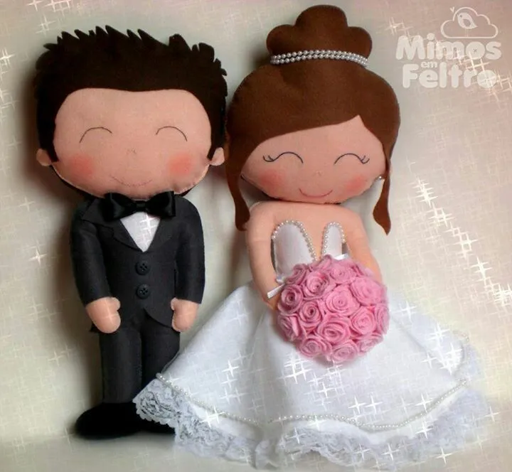 Novios en fieltro | tutorial | Pinterest | Wedding Couples, Couple ...