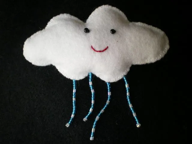 nube con lluvia de fieltro broche de lluvia para los que anoran el ...