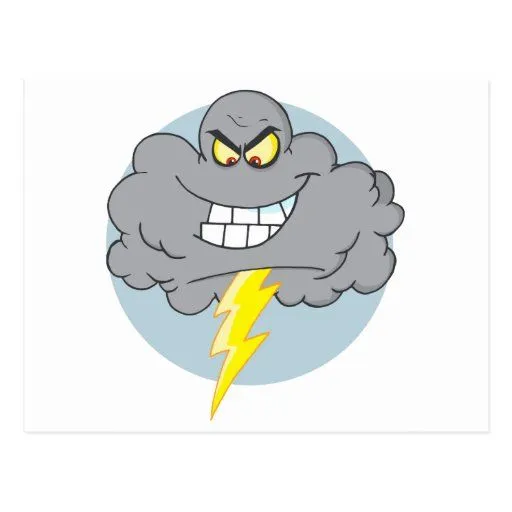 Nube negra del dibujo animado con el relámpago postal | Zazzle Nube negra del dibujo animado con el relámpago postal | Zazzle