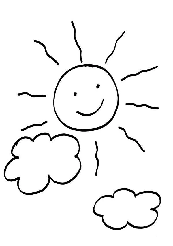 y nubes: dibujo para colorear e imprimir