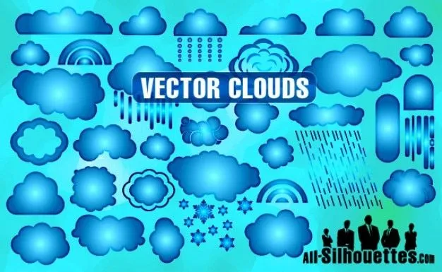 nubes siluetas vector | Descargar Vectores gratis
