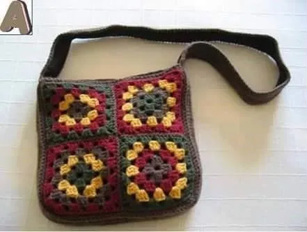 NUDOS DE LANA crochet y ganchillo: Bolso crochet con cuadros granny NUDOS DE LANA crochet y ganchillo: Bolso crochet con cuadros granny