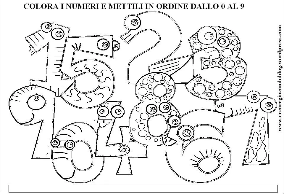 I NUMERI 0 - 9 DA COLORARE E SCRIVERE * Crearegiocando I NUMERI 0 - 9 DA COLORARE E SCRIVERE * Crearegiocando