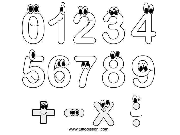 I numeri da colorare - TuttoDisegni.com