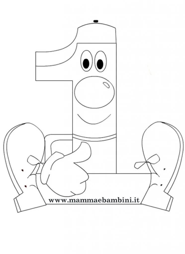 Numeri da stampare e colorare: 1 - Mamma e Bambini Numeri da stampare e colorare: 1 - Mamma e Bambini