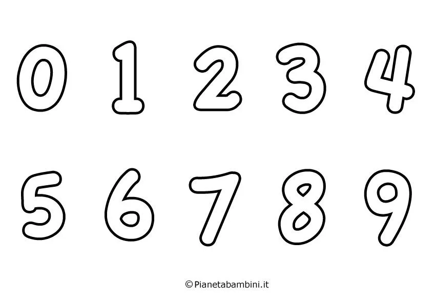Numeri da Stampare, Colorare e Ritagliare per Bambini | PianetaBambini.it Numeri da Stampare, Colorare e Ritagliare per Bambini | PianetaBambini.it