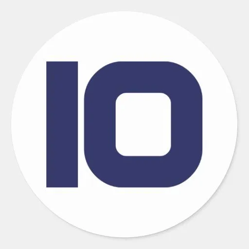 Número 10 pegatina redonda | Zazzle