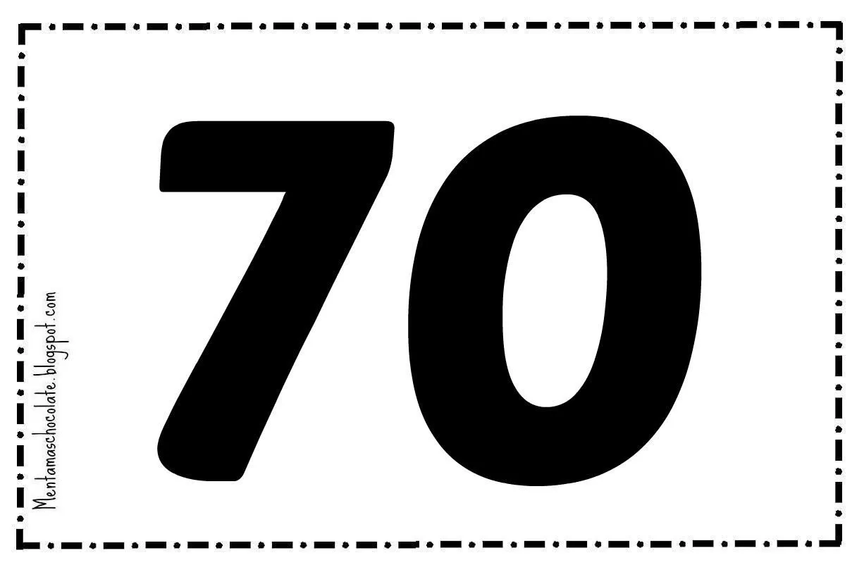 El número 70 para colorear - Imagui