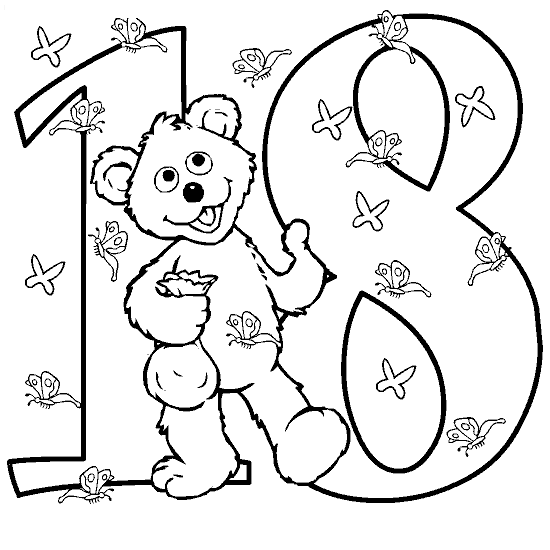 Numero de Barrio Sesamo: 18 ~ Dibujos para Colorear Infantil Numero de Barrio Sesamo: 18 ~ Dibujos para Colorear Infantil