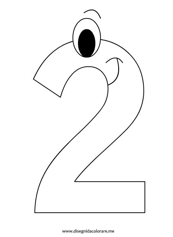 Numero 2 da colorare | Disegni da colorare