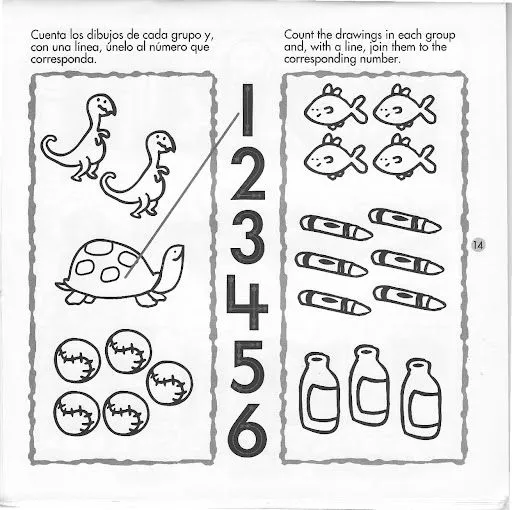 Numero para colorear en inglés - Imagui