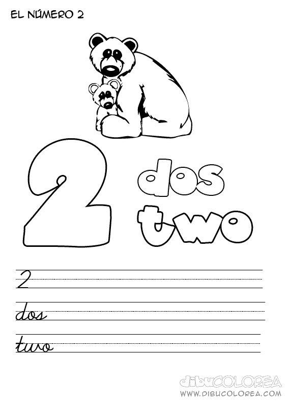 Número 4 en inglés para colorear - Imagui