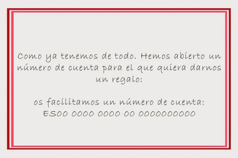 numero de cuenta en invitacion de boda | facilisimo.com numero de cuenta en invitacion de boda | facilisimo.com