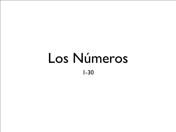 Los números 1-
