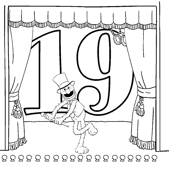 Numero de Barrio Sesamo: 19 | Dibujos para Colorear Infantil Numero de Barrio Sesamo: 19 | Dibujos para Colorear Infantil