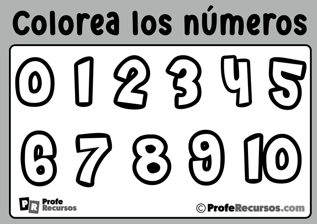 Números para Colorear del 0 al 10 para colorear | Números para Imprimir Números para Colorear del 0 al 10 para colorear | Números para Imprimir