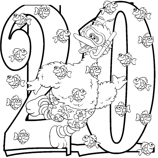 Numero 20 para colorear - Imagui