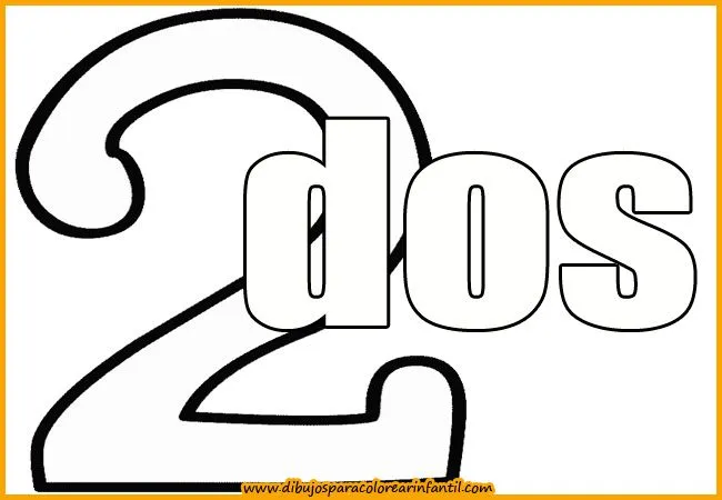 Números para colorear: Dos para colorear ~ Dibujos para Colorear ...