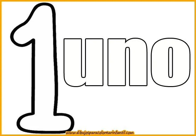 Números para colorear: Uno para colorear ~ Dibujos para Colorear ... Números para colorear: Uno para colorear ~ Dibujos para Colorear ...