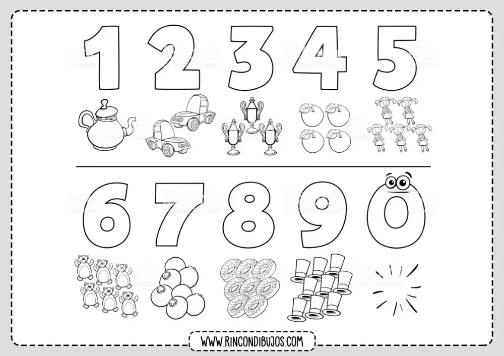 Numeros Para Colorear Dibujos - Rincon Dibujos | Numero para colorear, Dibujos  para colorear, Rompecabezas de números