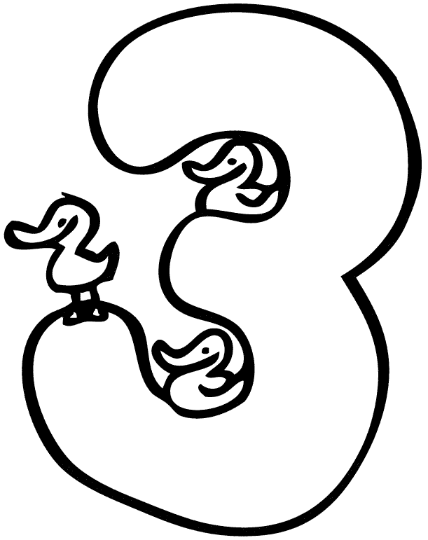 Dibujos de El número 3 para colorear
