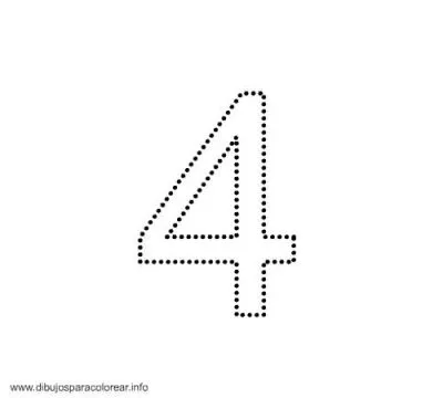 Numeros 4 para colorear - Imagui