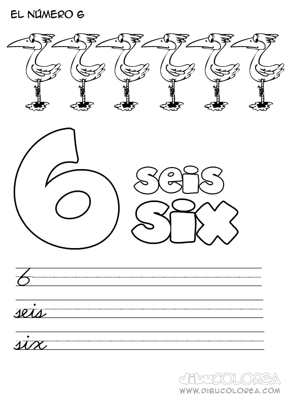 Numeros para colorear en inglés del 1 al 20 - Imagui