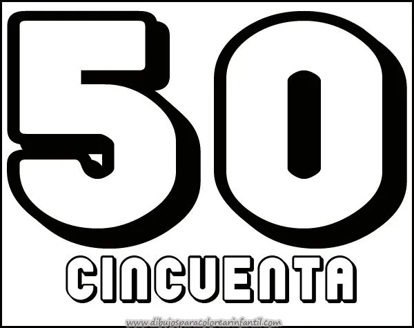 El numero 50 para colorear - Imagui