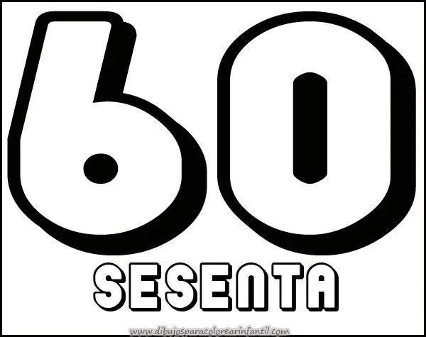 Números para Imprimir y Colorear: 50,60,70,80,90 | Dibujos para ... Números para Imprimir y Colorear: 50,60,70,80,90 | Dibujos para ...