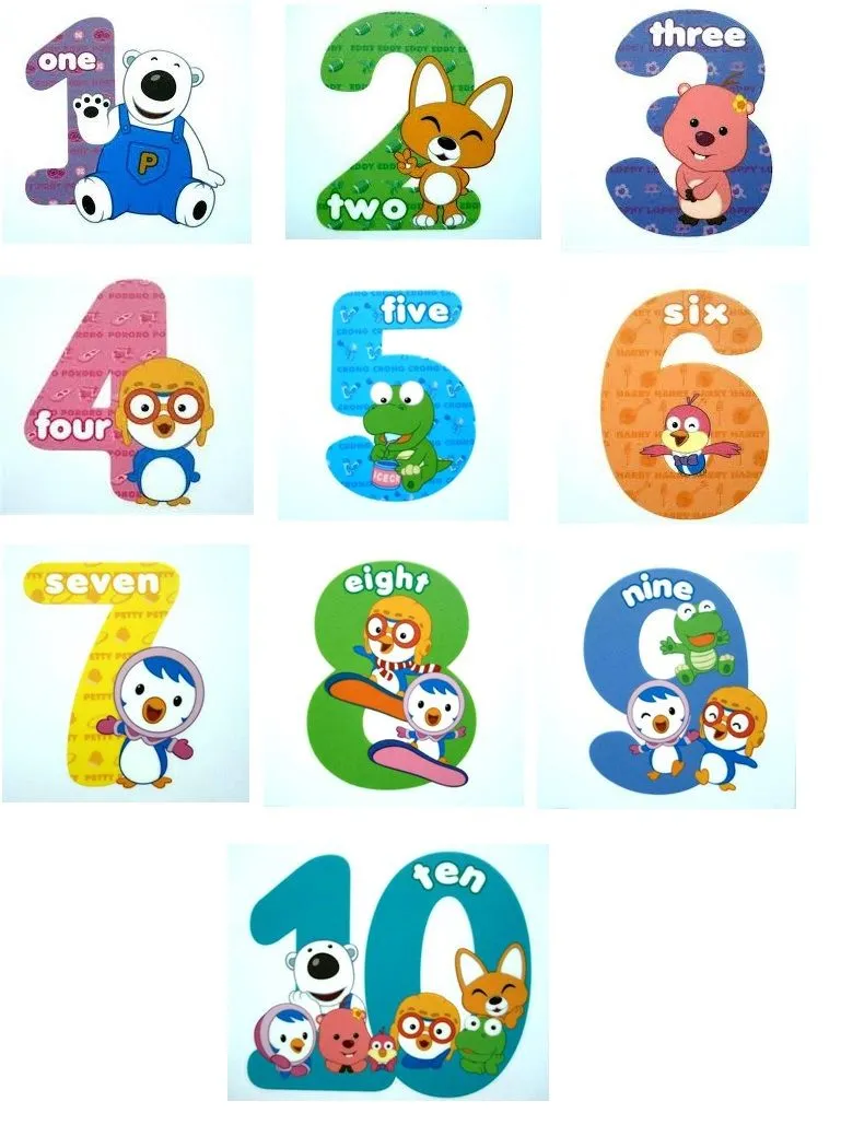 Números en inglés del 1 al 10 - Imagui