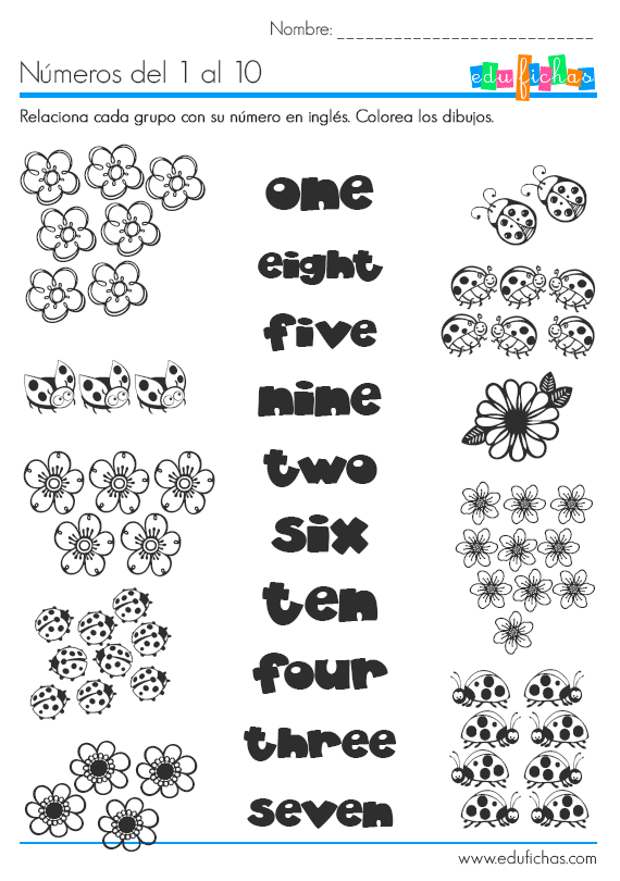 Numeros en inglés del 1 al 10 para imprimir - Imagui