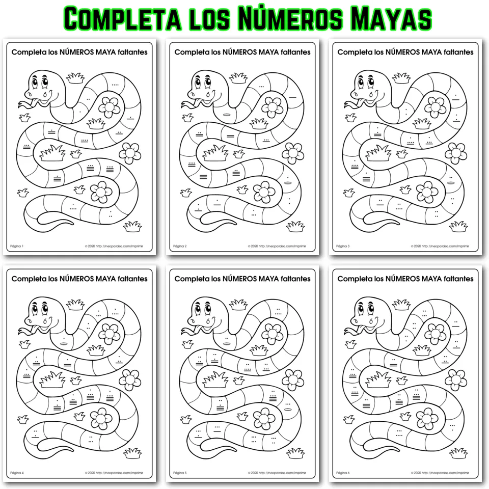 Números Mayas del 1 al 1000