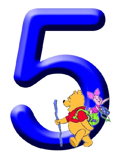 NUMEROS PARA NIÑOS DE WINNIE THE POOH:NUMERO CINCO WINNIE Y PIGLET ...