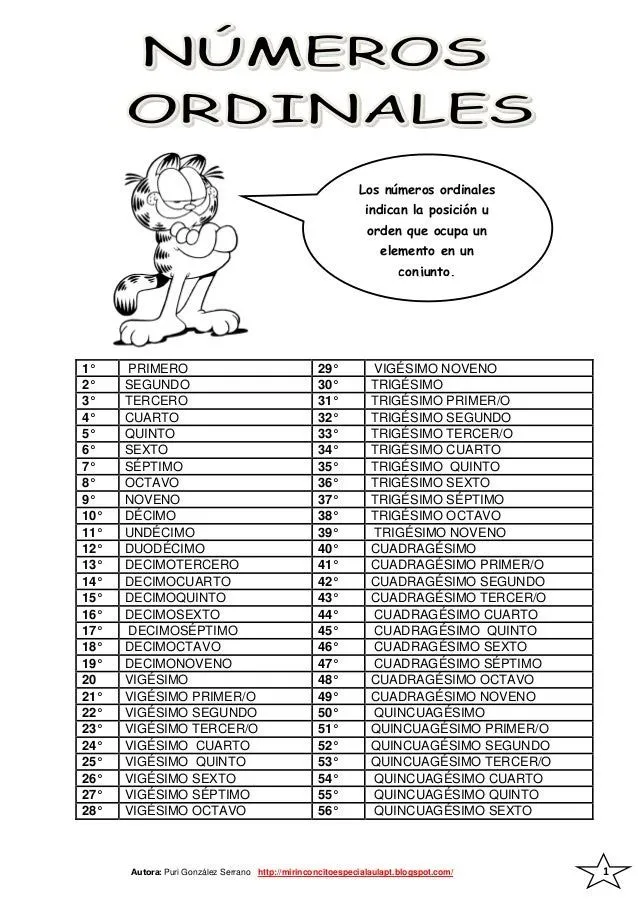 Números ordinales