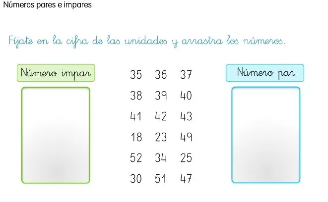 Números pares e impares | Le coin de lucie