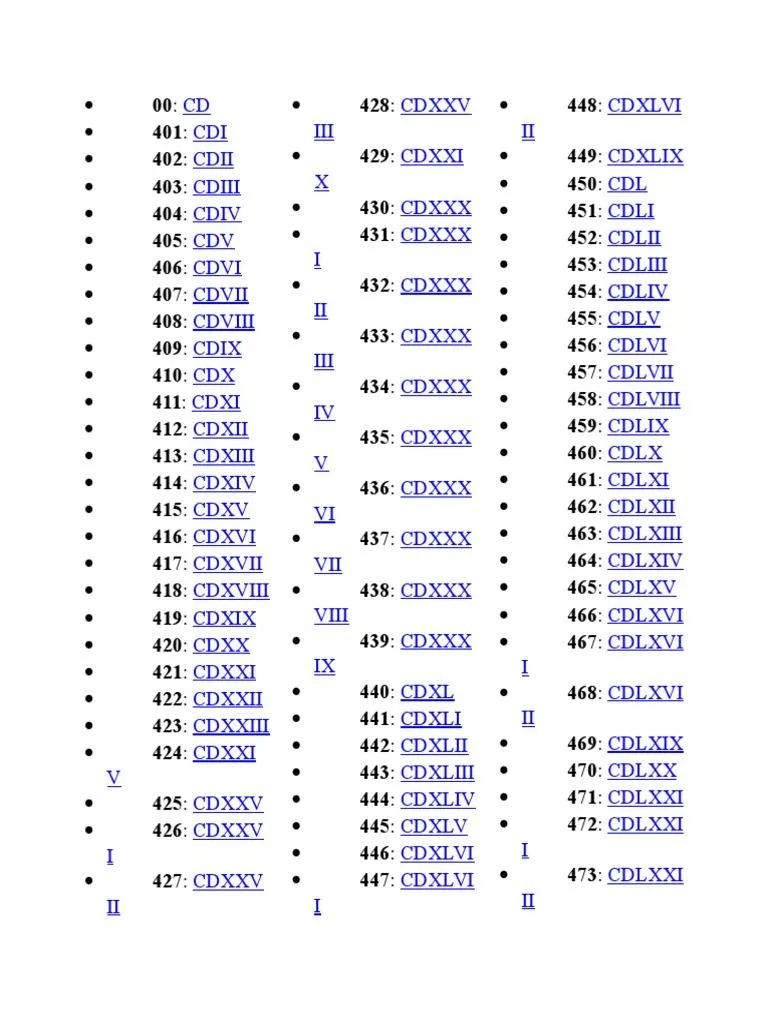 Números Romanos 400-700 | PDF