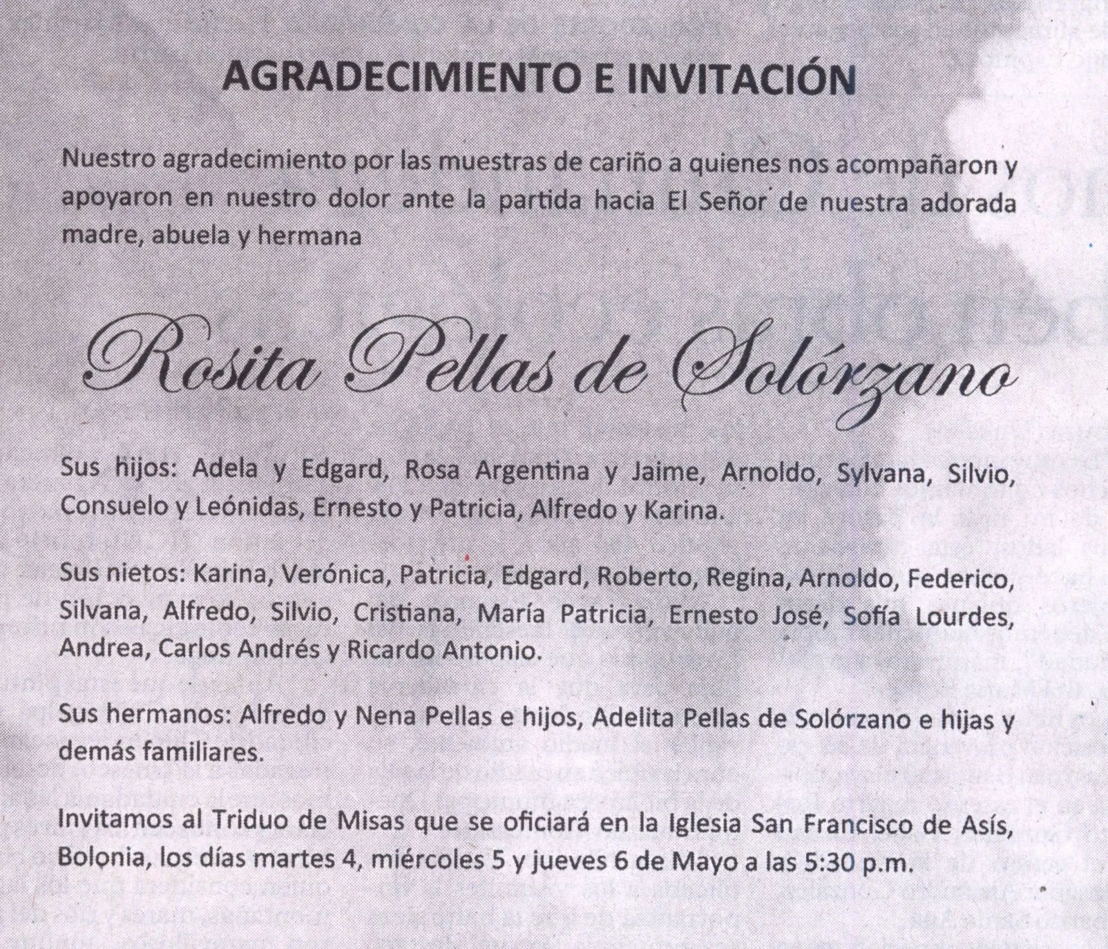 Obituarios Nicaragua | “quizá ya no estés con nosotros, pero ...