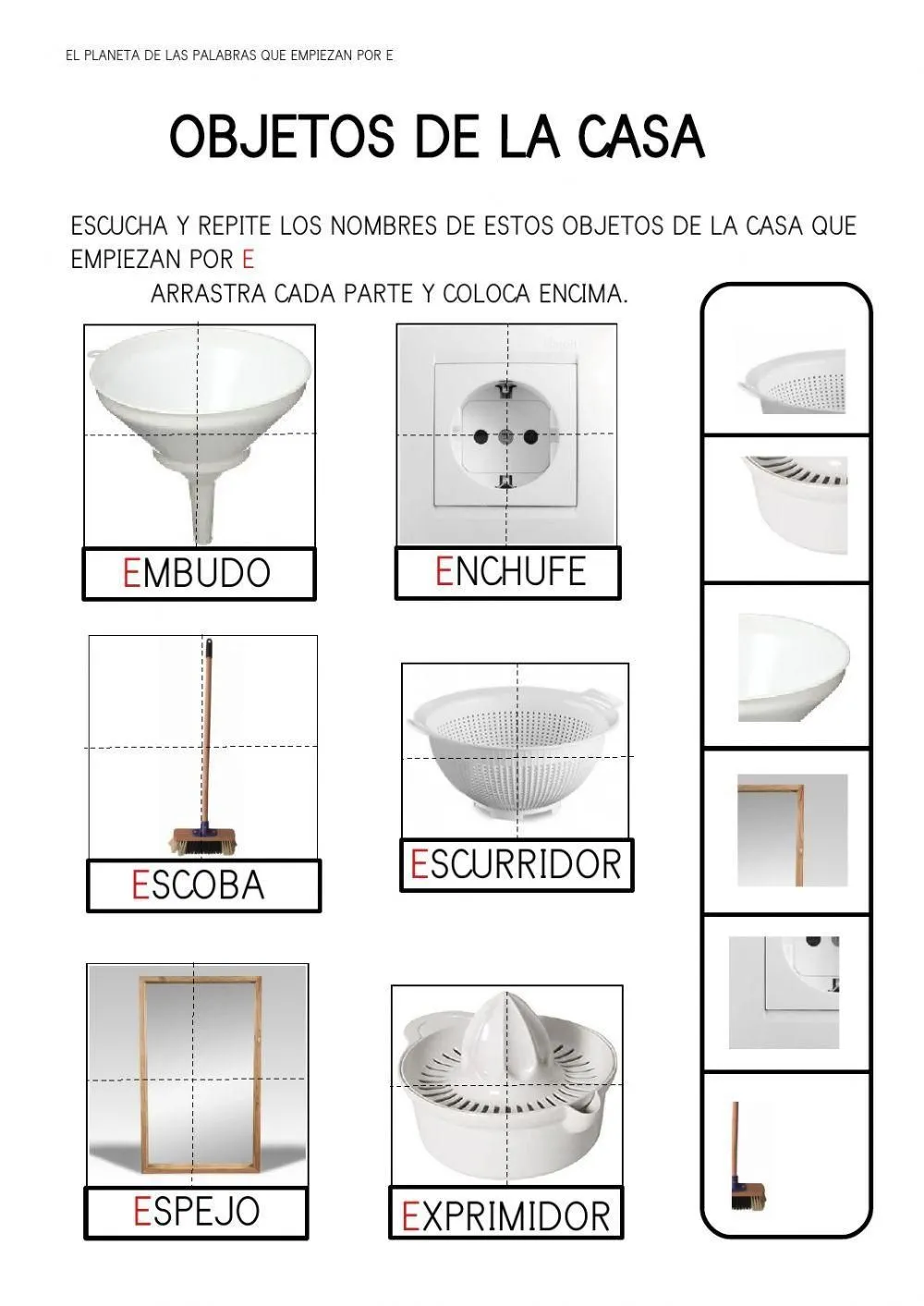Objetos de la casa que empiezan por E worksheet | Live Worksheets Objetos de la casa que empiezan por E worksheet | Live Worksheets