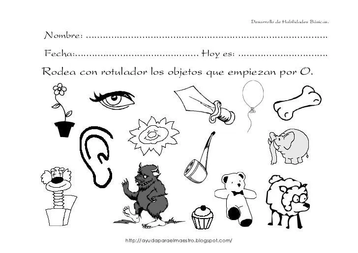 Objetos que empiecen o - Imagui