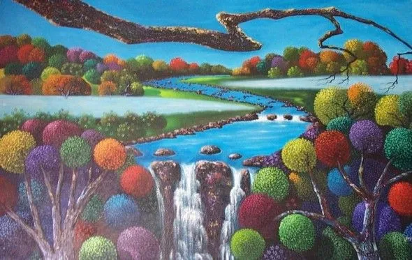 Obra de arte: cascada Artistas y arte. Artistas de la tierra Obra de arte: cascada Artistas y arte. Artistas de la tierra
