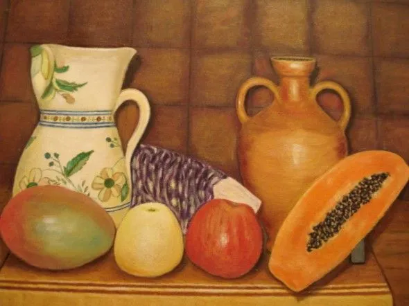 Obra de arte: Jarrones y frutas Artistas y arte. Artistas de la tierra Obra de arte: Jarrones y frutas Artistas y arte. Artistas de la tierra