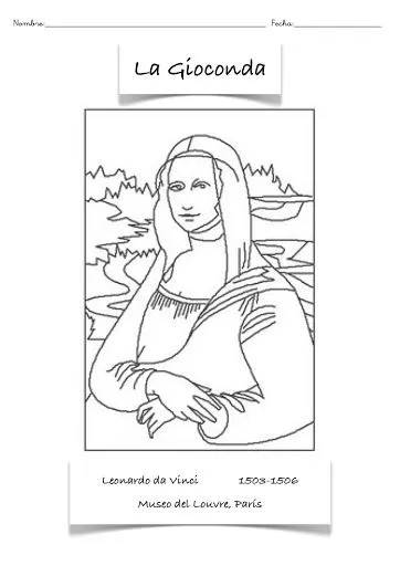 Dibujos para imprimir y colorear: COLOREAR LA GIOCONDA Dibujos para imprimir y colorear: COLOREAR LA GIOCONDA
