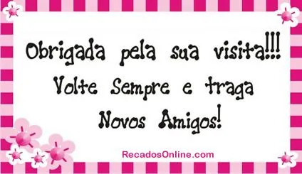 Obrigado pela Visita - Imagens, Mensagens e Frases para Facebook