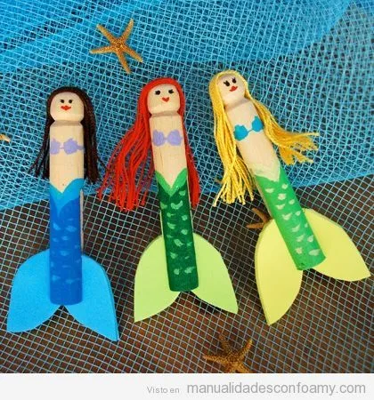 pinzas-ropa-manualidades-decorar-sirenita-ariel-foamy-goma-eva ... pinzas-ropa-manualidades-decorar-sirenita-ariel-foamy-goma-eva ...