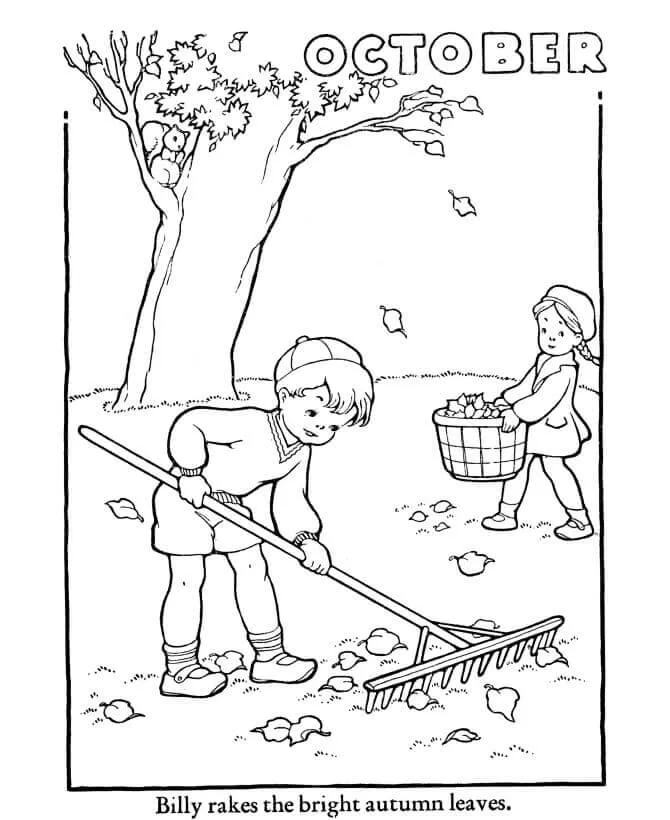 Octubre Dos Niños Barriendo El Patio para colorear, imprimir e dibujar –ColoringOnly.Com Octubre Dos Niños Barriendo El Patio para colorear, imprimir e dibujar –ColoringOnly.Com