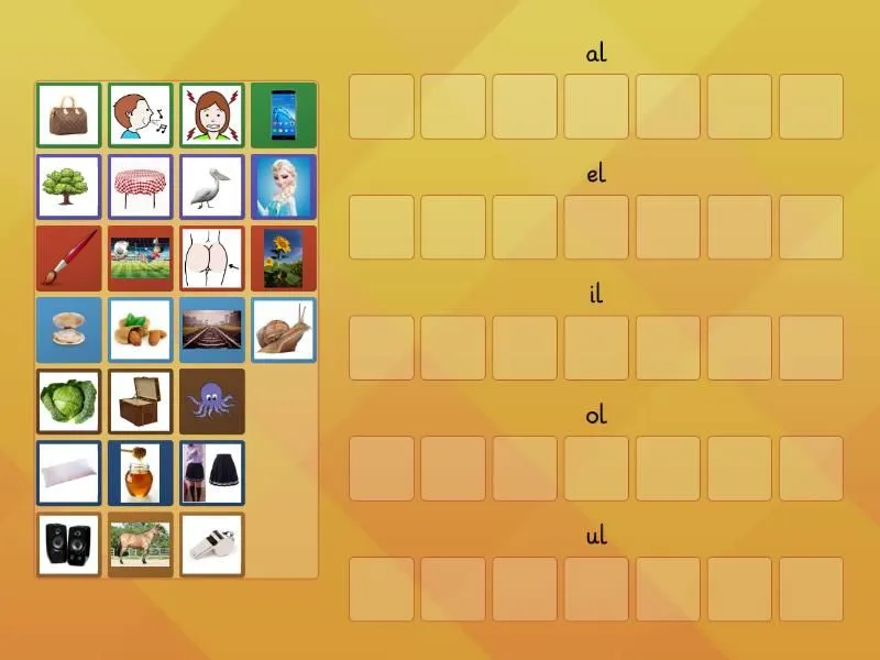 OD2P5e - Palabras con al, el, il, ol, ul. - Group sort OD2P5e - Palabras con al, el, il, ol, ul. - Group sort